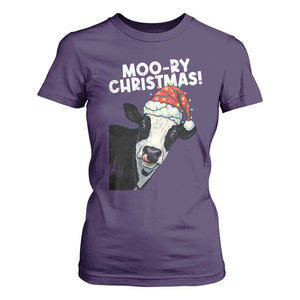 Christmas Cow T Shirt For Women Funny Moo Ry Christmas Farmer Gift TS10 Purple Print Your Wear