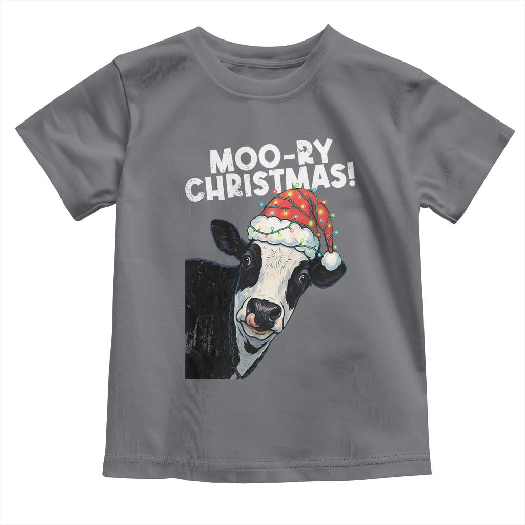 Christmas Cow Toddler T Shirt Funny Moo Ry Christmas Farmer Gift TS10 Charcoal Print Your Wear