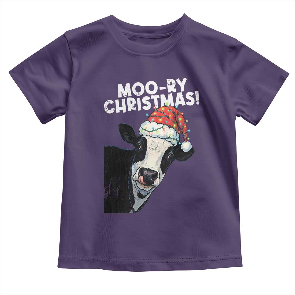Christmas Cow Toddler T Shirt Funny Moo Ry Christmas Farmer Gift TS10 Purple Print Your Wear