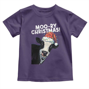 Christmas Cow Toddler T Shirt Funny Moo Ry Christmas Farmer Gift TS10 Purple Print Your Wear