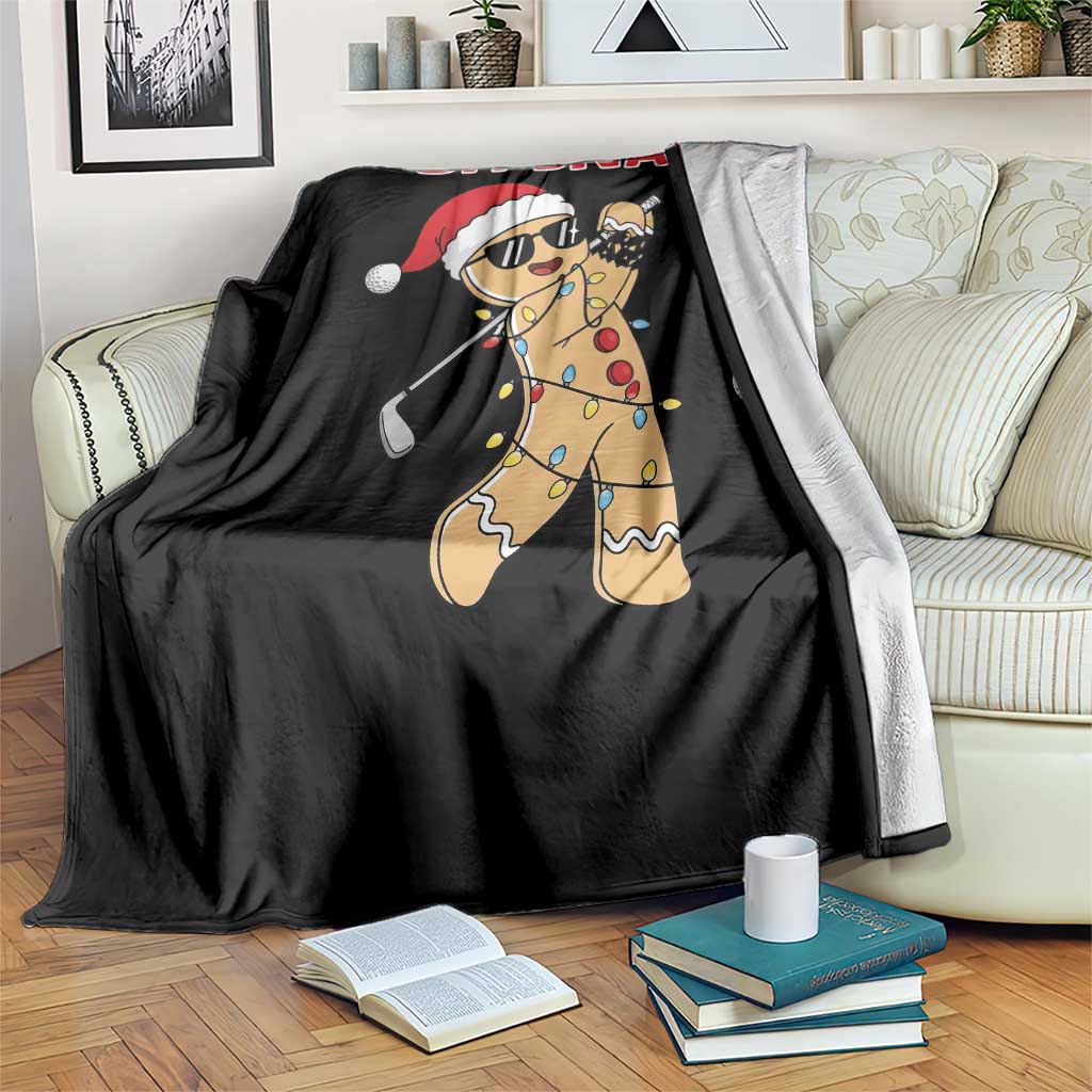 Oh Snap Gingerbreadman Golfer Throw Blanket Funny Golf Christmas Golfing Pajamas TS10 Print Your Wear