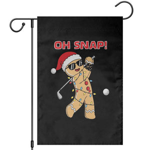 Oh Snap Gingerbreadman Golfer Garden Flag Funny Golf Christmas Golfing Pajamas TS10 Black Print Your Wear