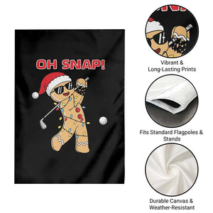 Oh Snap Gingerbreadman Golfer Garden Flag Funny Golf Christmas Golfing Pajamas TS10 Print Your Wear