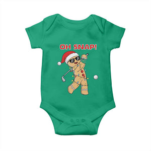 Oh Snap Gingerbreadman Golfer Baby Onesie Funny Golf Christmas Golfing Pajamas TS10 Irish Green Print Your Wear