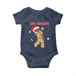 Oh Snap Gingerbreadman Golfer Baby Onesie Funny Golf Christmas Golfing Pajamas TS10 Navy Print Your Wear