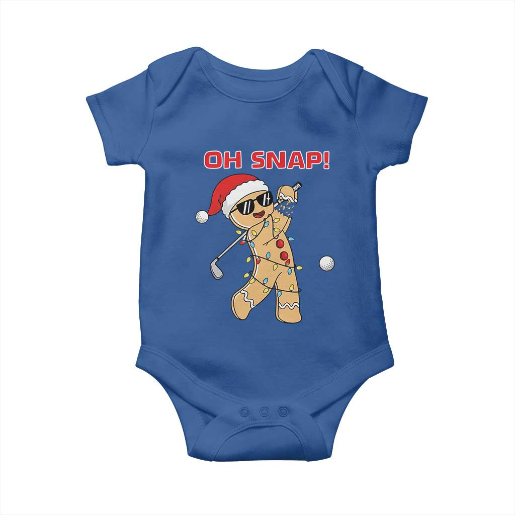 Oh Snap Gingerbreadman Golfer Baby Onesie Funny Golf Christmas Golfing Pajamas TS10 Royal Blue Print Your Wear