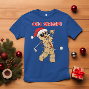 Oh Snap Gingerbreadman Golfer T Shirt Funny Golf Christmas Golfing Pajamas TS10 Royal Blue Print Your Wear