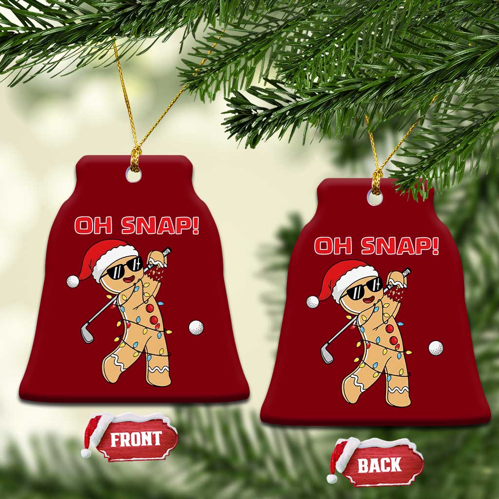 Oh Snap Gingerbreadman Golfer Ceramic Ornament Funny Golf Christmas Golfing Pajamas TS10 Print Your Wear