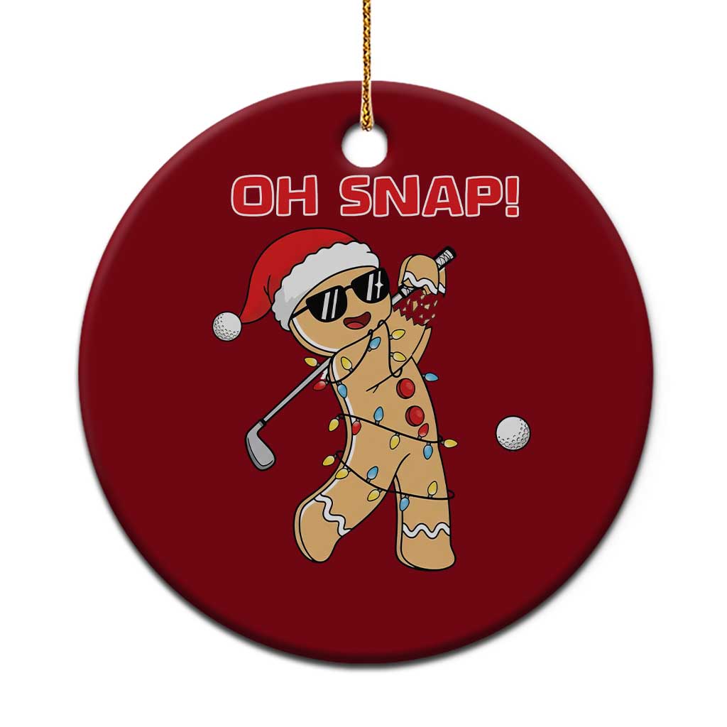Oh Snap Gingerbreadman Golfer Ceramic Ornament Funny Golf Christmas Golfing Pajamas TS10 1pc Red Print Your Wear