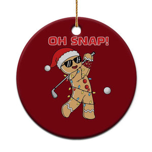 Oh Snap Gingerbreadman Golfer Ceramic Ornament Funny Golf Christmas Golfing Pajamas TS10 1pc Red Print Your Wear