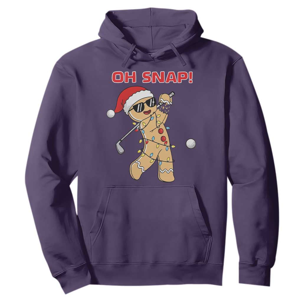 Oh Snap Gingerbreadman Golfer Hoodie Funny Golf Christmas Golfing Pajamas TS10 Purple Print Your Wear