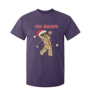 Oh Snap Gingerbreadman Golfer T Shirt For Kid Funny Golf Christmas Golfing Pajamas TS10 Purple Print Your Wear
