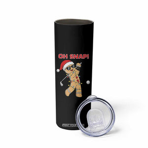 Oh Snap Gingerbreadman Golfer Skinny Tumbler Funny Golf Christmas Golfing Pajamas TS10 Print Your Wear