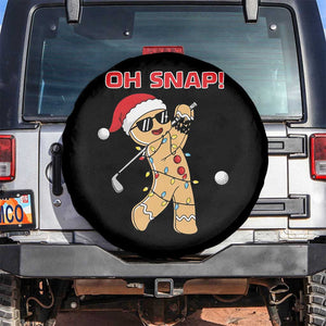 Oh Snap Gingerbreadman Golfer Spare Tire Cover Funny Golf Christmas Golfing Pajamas TS10 No hole Black Print Your Wear
