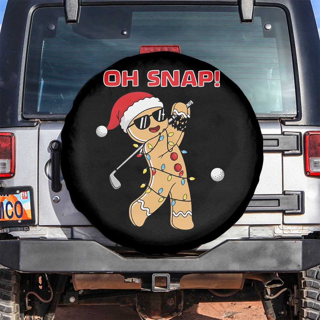 Oh Snap Gingerbreadman Golfer Spare Tire Cover Funny Golf Christmas Golfing Pajamas TS10 No hole Black Print Your Wear