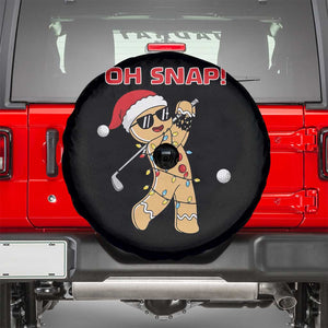Oh Snap Gingerbreadman Golfer Spare Tire Cover Funny Golf Christmas Golfing Pajamas TS10 Black Print Your Wear