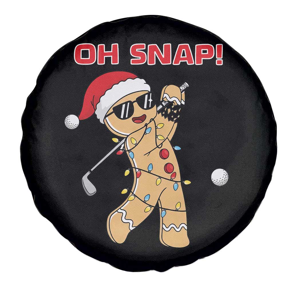 Oh Snap Gingerbreadman Golfer Spare Tire Cover Funny Golf Christmas Golfing Pajamas TS10 Print Your Wear