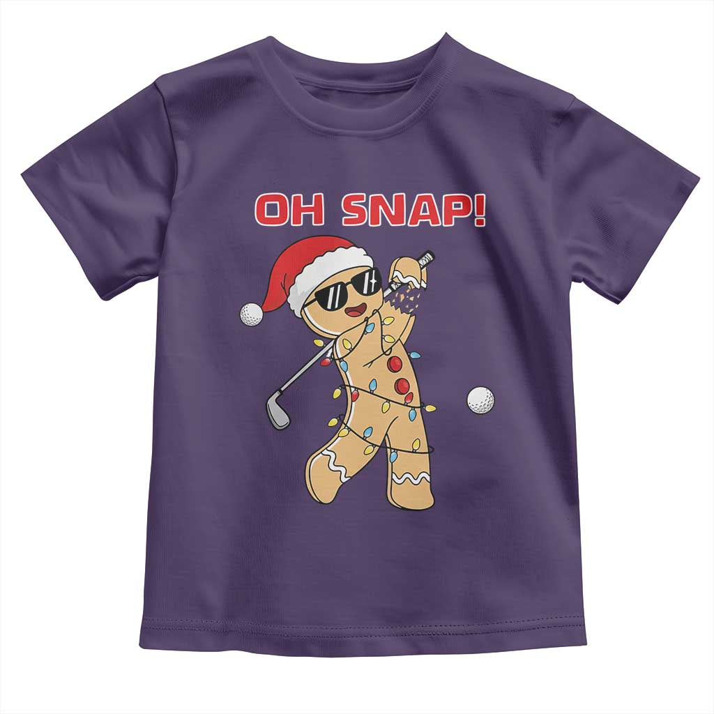 Oh Snap Gingerbreadman Golfer Toddler T Shirt Funny Golf Christmas Golfing Pajamas TS10 Purple Print Your Wear