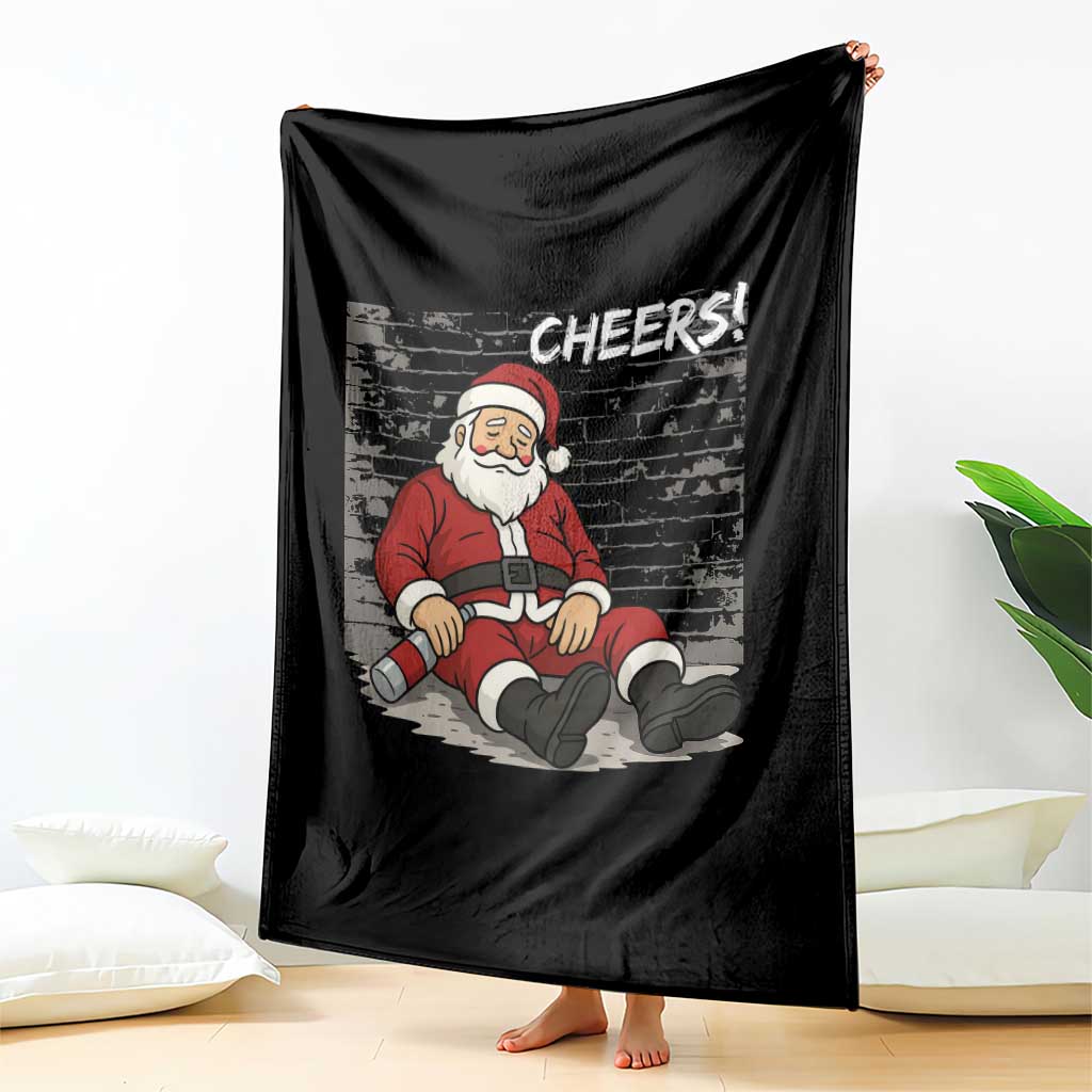 Funny Christmas Santa Claus Drinking Beer Throw Blanket Wonderful Time TS10 Print Your Wear