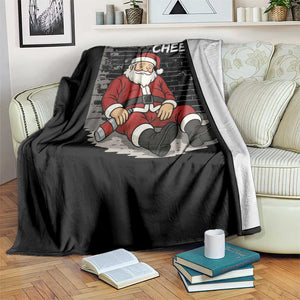 Funny Christmas Santa Claus Drinking Beer Throw Blanket Wonderful Time TS10 Print Your Wear