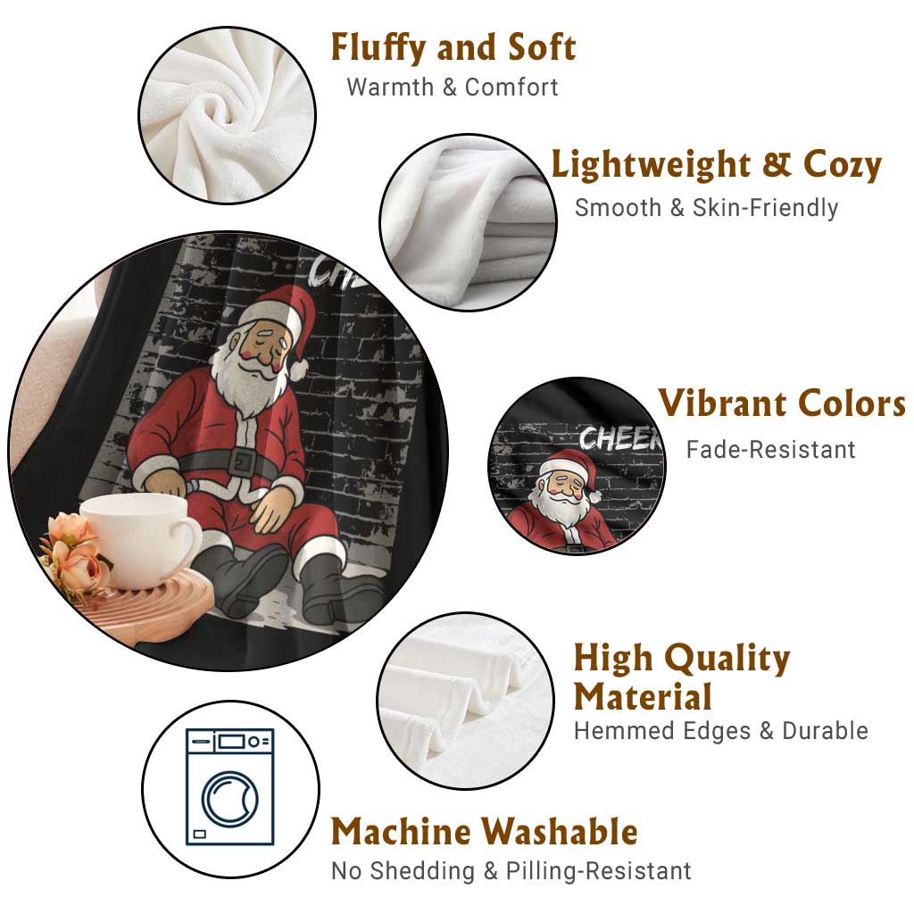 Funny Christmas Santa Claus Drinking Beer Throw Blanket Wonderful Time TS10 Print Your Wear