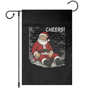 Funny Christmas Santa Claus Drinking Beer Garden Flag Wonderful Time TS10 Black Print Your Wear