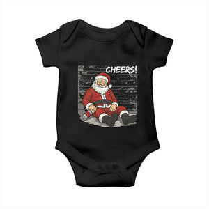 Funny Christmas Santa Claus Drinking Beer Baby Onesie Wonderful Time TS10 Black Print Your Wear