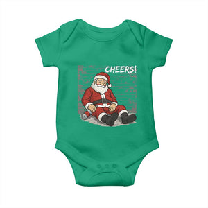 Funny Christmas Santa Claus Drinking Beer Baby Onesie Wonderful Time TS10 Irish Green Print Your Wear