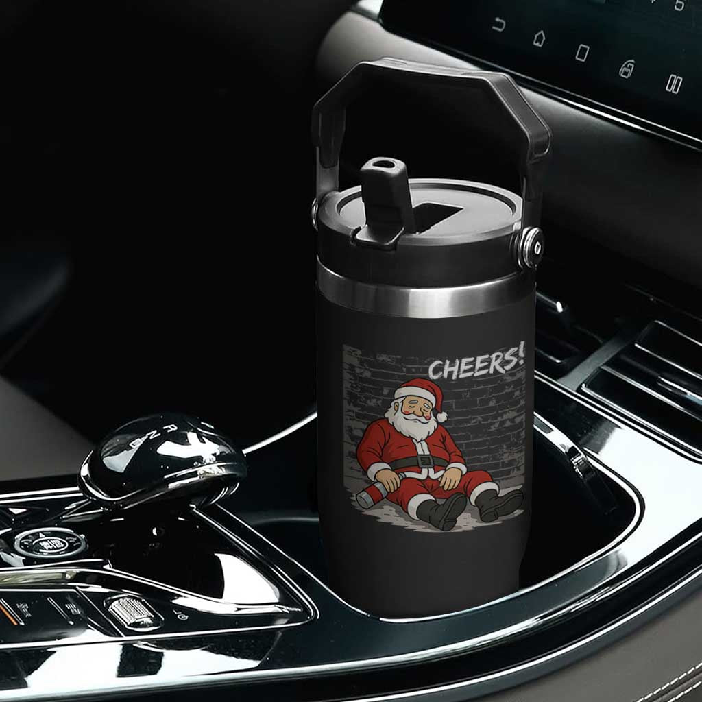 Funny Christmas Santa Claus Drinking Beer Flip Straw Tumbler Wonderful Time TS10 Print Your Wear