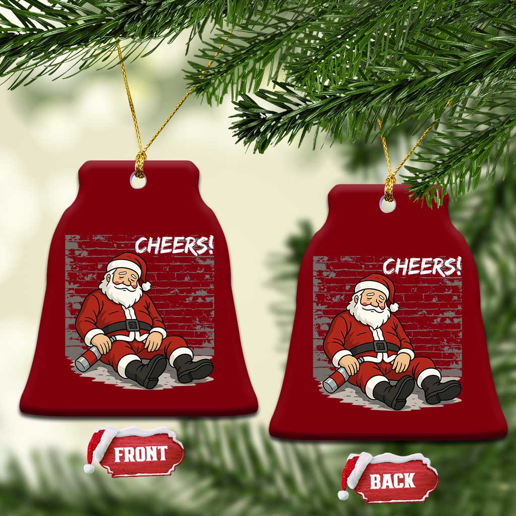 Funny Christmas Santa Claus Drinking Beer Ceramic Ornament Wonderful Time TS10 Print Your Wear