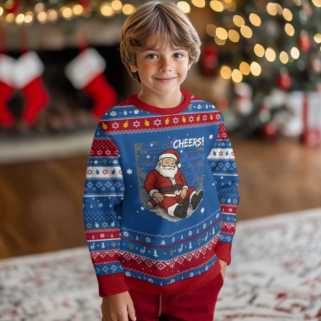 Funny Christmas Santa Claus Drinking Beer Hanukkah Ugly Sweater Wonderful Time TS10 Blue Red Print Your Wear