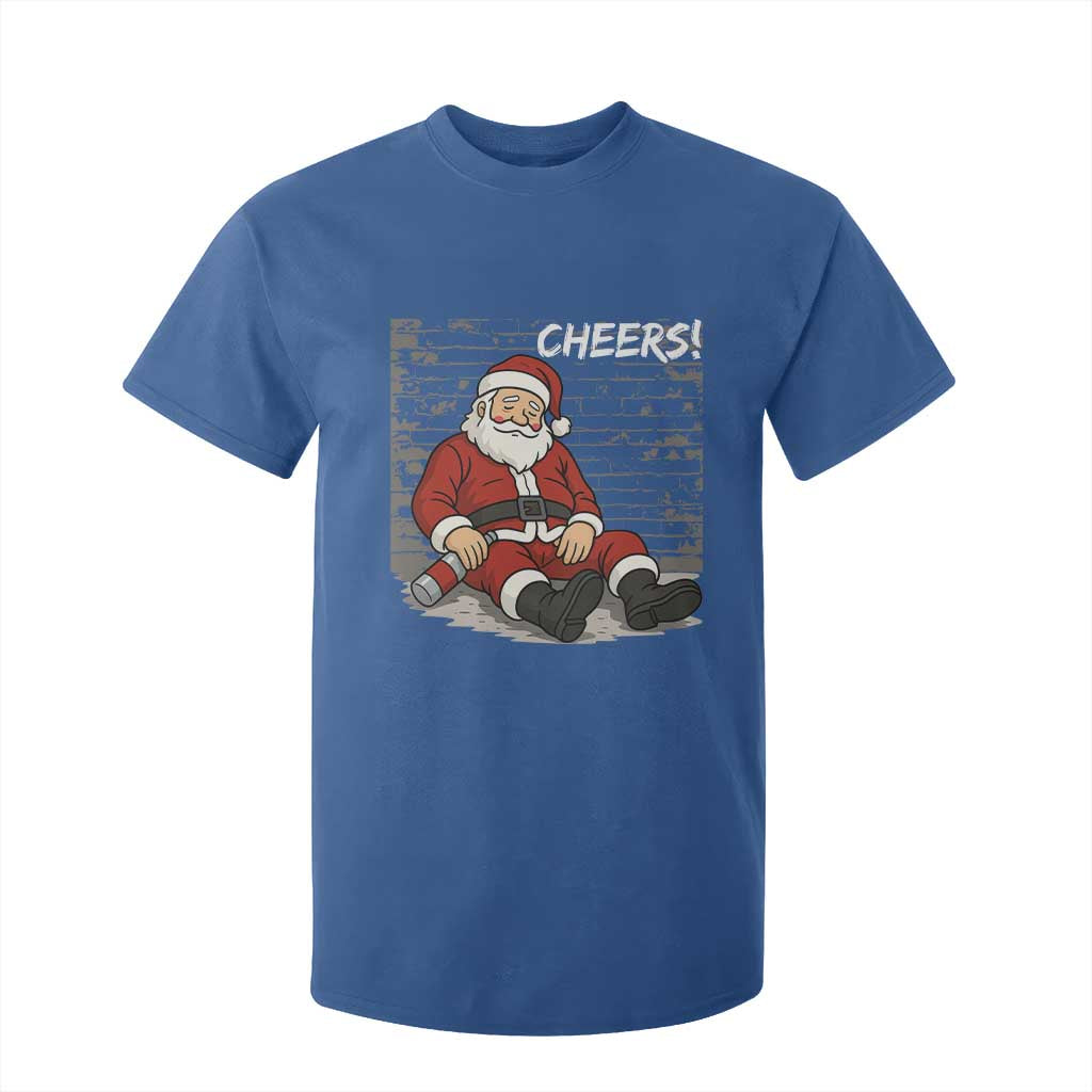 Funny Christmas Santa Claus Drinking Beer T Shirt For Kid Wonderful Time TS10 Royal Blue Print Your Wear