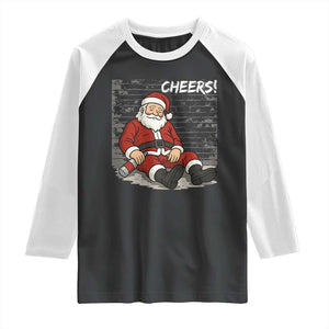 Funny Christmas Santa Claus Drinking Beer Raglan Shirt Wonderful Time TS10 Black White Print Your Wear