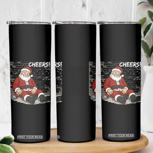Funny Christmas Santa Claus Drinking Beer Skinny Tumbler Wonderful Time TS10 Print Your Wear