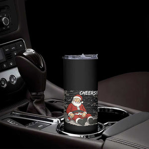 Funny Christmas Santa Claus Drinking Beer Skinny Tumbler Wonderful Time TS10 Print Your Wear