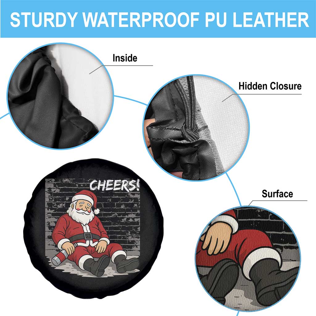Funny Christmas Santa Claus Drinking Beer Spare Tire Cover Wonderful Time TS10 Print Your Wear