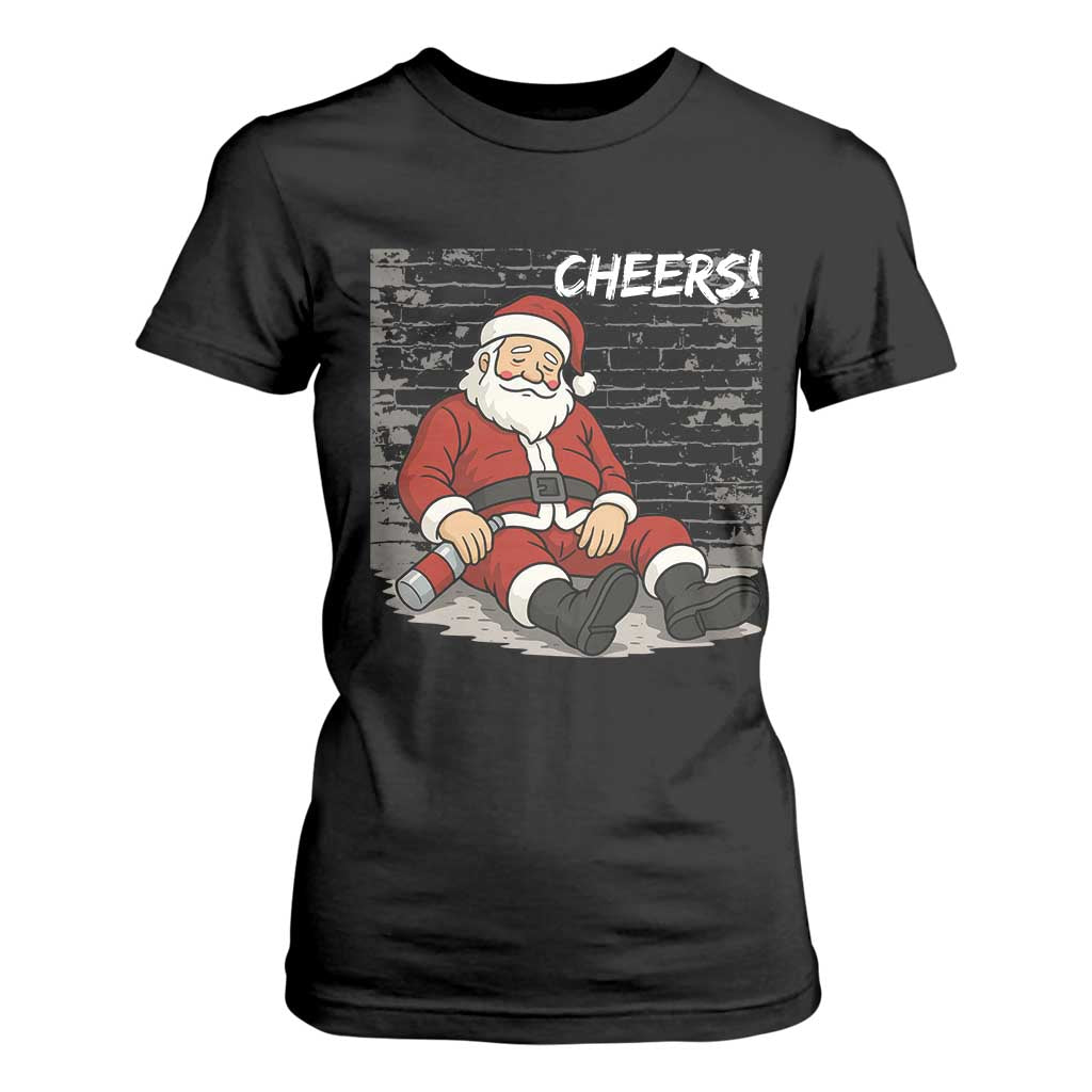 Funny Christmas Santa Claus Drinking Beer T Shirt For Women Wonderful Time TS10 Black Print Your Wear