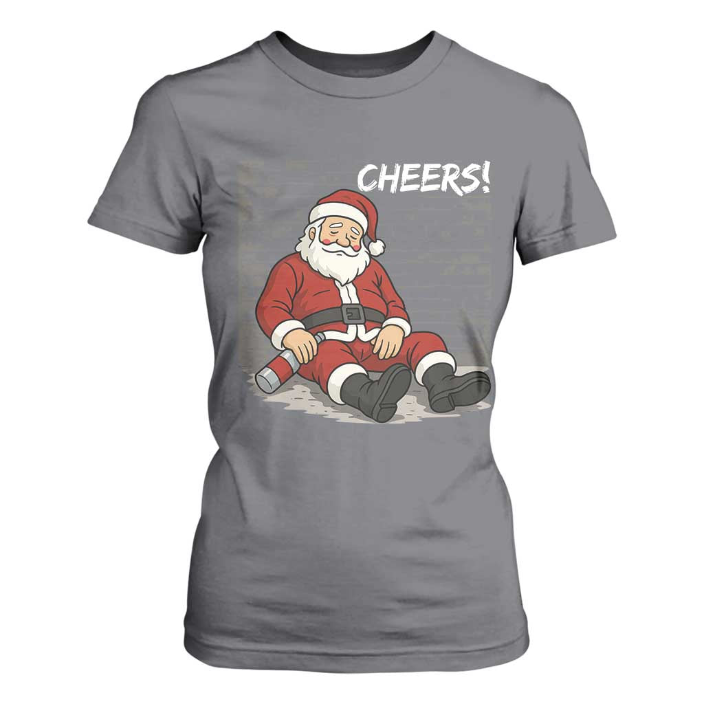 Funny Christmas Santa Claus Drinking Beer T Shirt For Women Wonderful Time TS10 Charcoal Print Your Wear