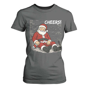 Funny Christmas Santa Claus Drinking Beer T Shirt For Women Wonderful Time TS10 Dark Heather Print Your Wear