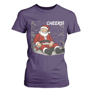 Funny Christmas Santa Claus Drinking Beer T Shirt For Women Wonderful Time TS10 Purple Print Your Wear