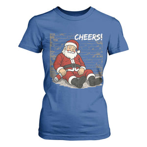 Funny Christmas Santa Claus Drinking Beer T Shirt For Women Wonderful Time TS10 Royal Blue Print Your Wear