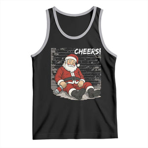Funny Christmas Santa Claus Drinking Beer Tank Top Wonderful Time TS10 Black Athletic Heather Print Your Wear