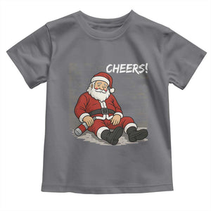 Funny Christmas Santa Claus Drinking Beer Toddler T Shirt Wonderful Time TS10 Charcoal Print Your Wear