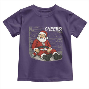 Funny Christmas Santa Claus Drinking Beer Toddler T Shirt Wonderful Time TS10 Purple Print Your Wear