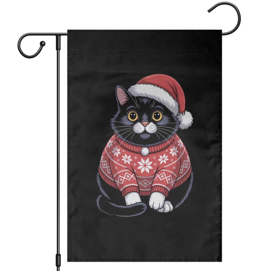 Christmas Black Cat Garden Flag Catmas Gift For New Year TS10 Black Print Your Wear