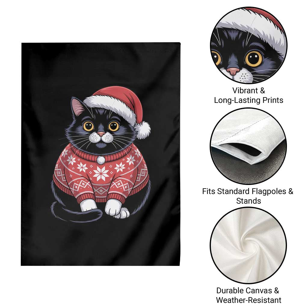 Christmas Black Cat Garden Flag Catmas Gift For New Year TS10 Print Your Wear