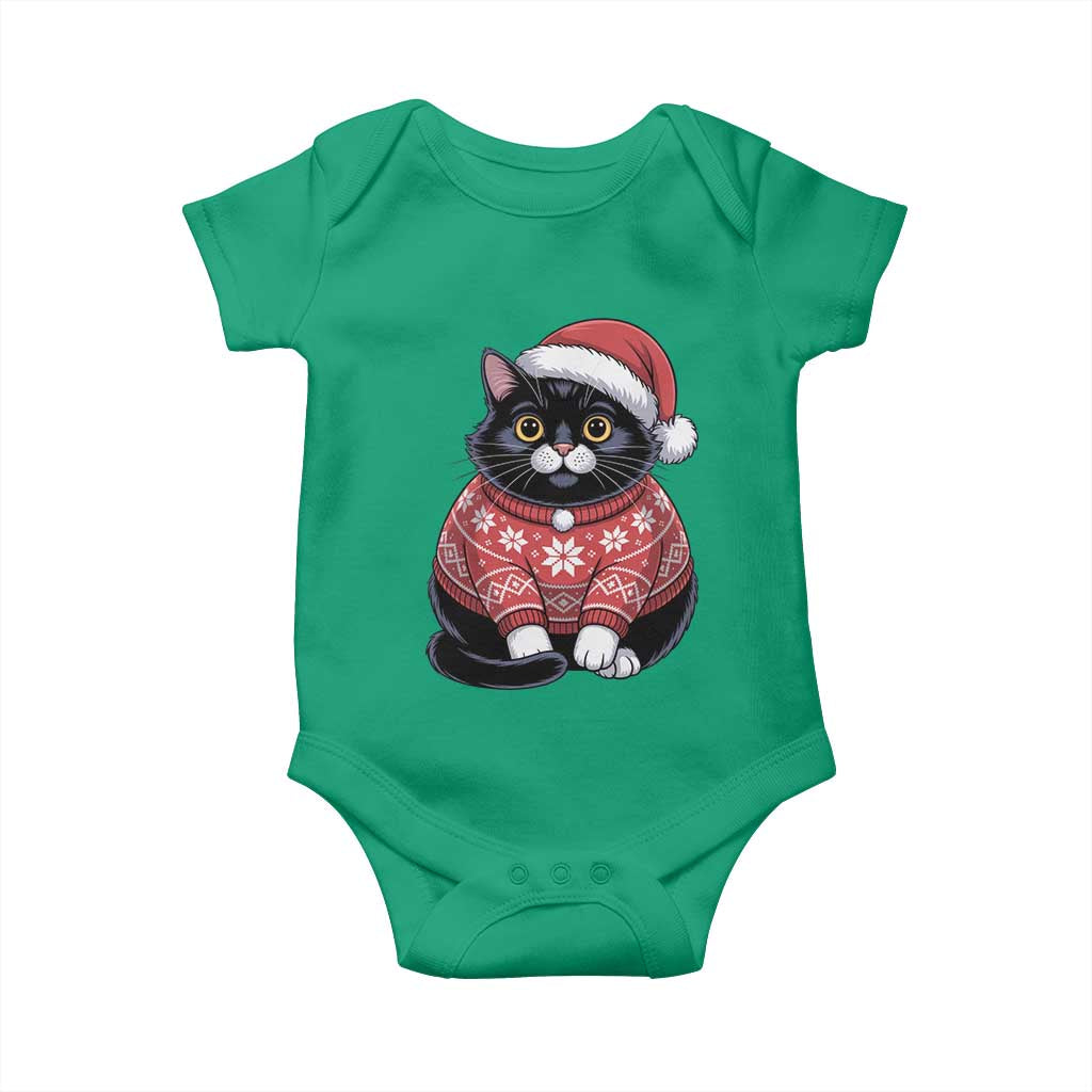 Christmas Black Cat Baby Onesie Catmas Gift For New Year TS10 Irish Green Print Your Wear