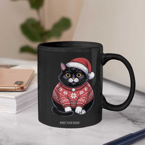 Christmas Black Cat Coffee Mug Catmas Gift For New Year TS10 Print Your Wear