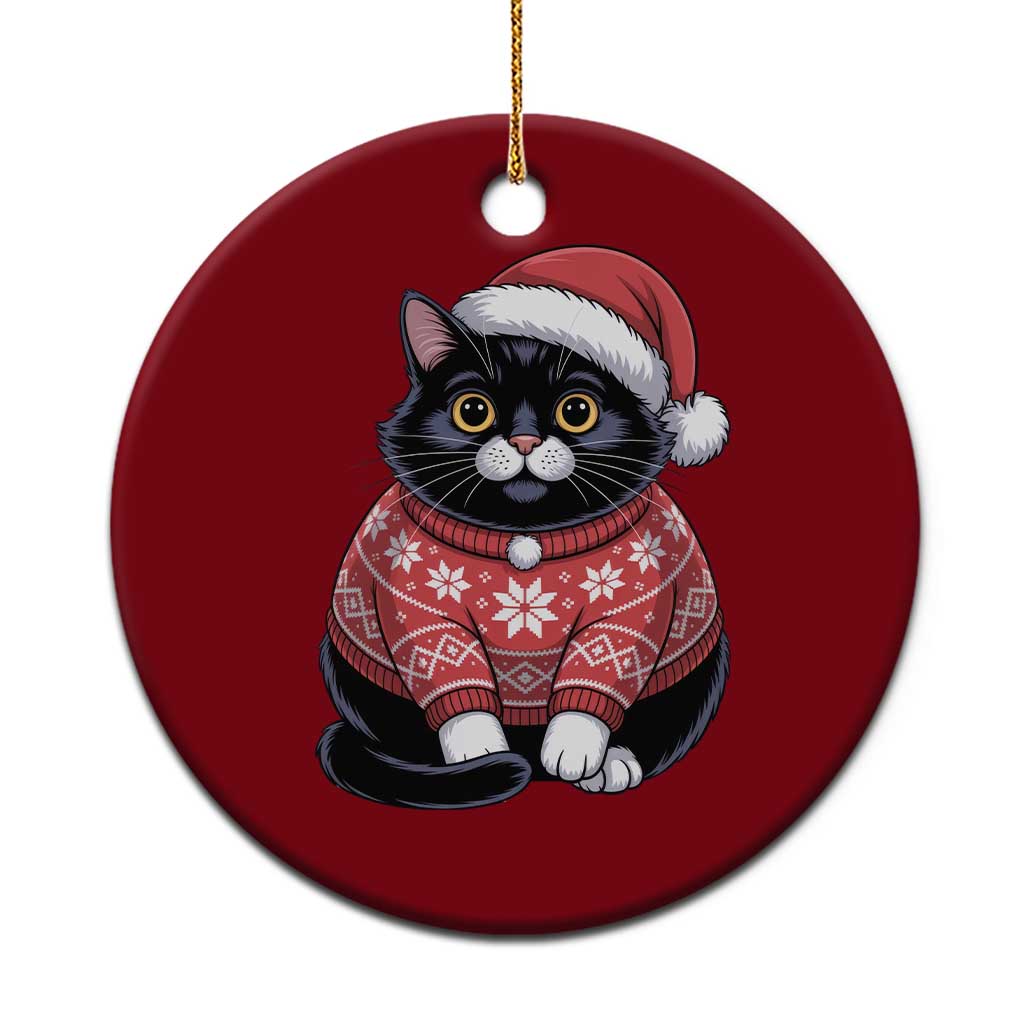 Christmas Black Cat Ceramic Ornament Catmas Gift For New Year TS10 1pc Red Print Your Wear