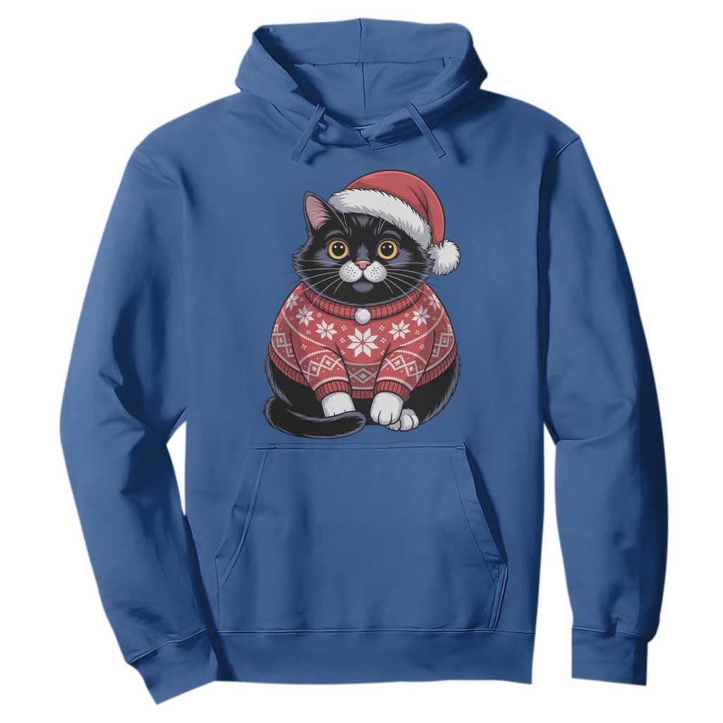 Christmas Black Cat Hoodie Catmas Gift For New Year TS10 Royal Blue Print Your Wear